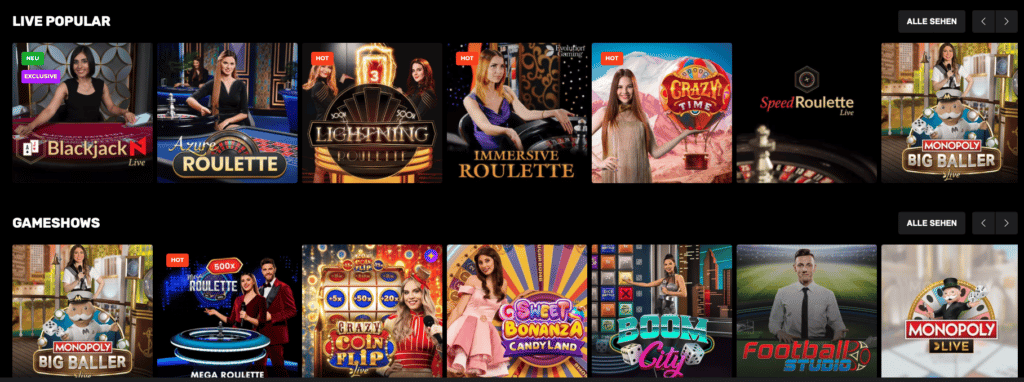 N1 Casino Live Spiele